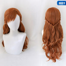Load image into Gallery viewer, Anna Cosplay Wig Princess Braid Wigs Hair Long Brown Wave Cosplay Costume Halloween Heat Resistant Synthetic Wig + Wig Cap
