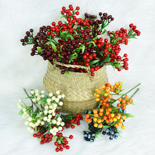 Load image into Gallery viewer, 100pcs/lot Mini Plastic Fake Small Berries Artificial Flower Fruit Stamens Cherry Pearl Wedding DIY Gift Box Decorated Wreaths

