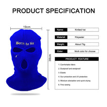 Load image into Gallery viewer, Embroidery 3-hole Balaclava Born To Die Knit Hat Army Tactical CS Winter Ski Riding Mask Beanie Prom Party Warm Mask
