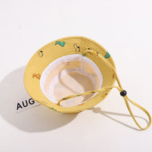 Load image into Gallery viewer, Dinosaur Print Baby Hat Cute Cartoon Cotton Toddler Boys Girls Bucket Hat Summer Autumn Kids Fisherman Beach Sun Hat

