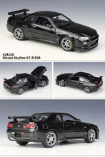 Load image into Gallery viewer, 1:24 Nissan Skyline GT-R R34 simulation alloy car model crafts decoration collection toy tools gift
