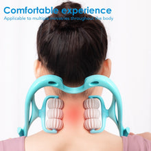 Load image into Gallery viewer, Neck Massager Therapy Neck and Shoulder Dual Trigger Point Roller Self-Massage Tool Relieve Hand Pressure Deep Pressure Massage
