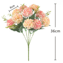 Load image into Gallery viewer, 1pcs 10 flower head peony fake flowers  luxury bouquet wedding decoration home table decoration sky blue fake flower
