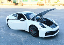 Load image into Gallery viewer, 1:24 Porsche 911 Carrera 4S (992) sports car white simulation alloy car model crafts decoration collection toy tools gift
