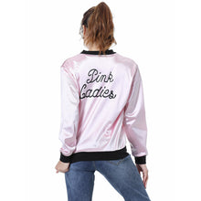 Load image into Gallery viewer, Pink Ladies Grease Costume Retro Jacket Fancy Cheerleader Women Girls Pink Autumn Coat Halloween Party Clothing
