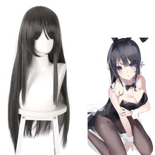 Load image into Gallery viewer, Sakurajima Mai Cosplay Wigs Headwear Rascal Does Not Dream Of Bunny Girl Senpai Synthetic Hair Long Straight Gray Hair Wig
