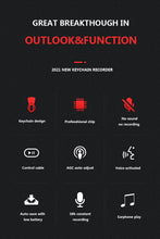 Load image into Gallery viewer, V13 Keychain 32G 64GB USB Voice Activated Recorder Mini Dictaphone Professional Recording MP3 Flash Drive Digital Audio Record
