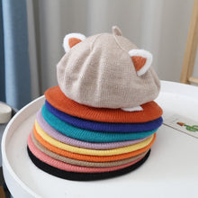 Load image into Gallery viewer, Baby Hat Berets for Girls Autumn Winter Knitted Cap Kids Lovely Beanies Fox Ears Painter Hats Infant Girl Bonnet Beret Xmas Gift
