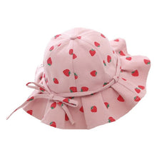 Load image into Gallery viewer, Summer Kids Girls Large Brimmed Fruit Print Sun Hat Baby Princess Bucket Cap Children's Accessories
