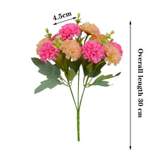 Load image into Gallery viewer, 15 flower head silk hydrangea artificial flower   white wedding flowers small bouquet fake flower party DIY decoratio
