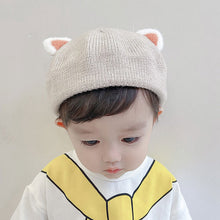 Load image into Gallery viewer, Baby Hat Berets for Girls Autumn Winter Knitted Cap Kids Lovely Beanies Fox Ears Painter Hats Infant Girl Bonnet Beret Xmas Gift
