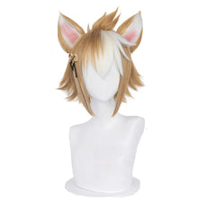 Load image into Gallery viewer, Cosplay Wig Game Genshin Impact Gorou Short Brown White Wig with Ears Synthetic Hair Heat Resistant Halloween Role Play

