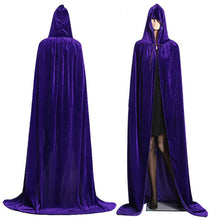 Load image into Gallery viewer, Adult Vampire Capes Kids Hooded Robes Black Red Reversible Forest Green Deluxe Halloween Cloak Full Length  Cosplay
