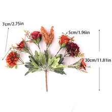 Load image into Gallery viewer, Artificial Flowers Rose lavender Hydrangea Daisy Autumn Hybrid Bouquet for Home Wedding Christmas Decor Fall Silk Fake Flower
