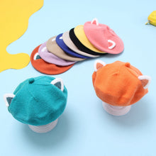 Load image into Gallery viewer, Baby Hat Berets for Girls Autumn Winter Knitted Cap Kids Lovely Beanies Fox Ears Painter Hats Infant Girl Bonnet Beret Xmas Gift
