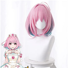 Load image into Gallery viewer, Synthetic Pink Orange Purple Cosplay Wig Heat Resistant Fiber Short Straight  Anime Hair Wigs
