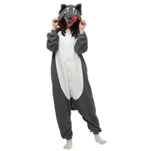 Load image into Gallery viewer, Animal Adults Cat Bear Shark Onesies Pajama Raccoon  Costumes Dragon Jumpsuit Christmas Gift
