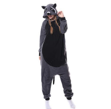 Load image into Gallery viewer, Animal Adults Cat Bear Shark Onesies Pajama Raccoon  Costumes Dragon Jumpsuit Christmas Gift
