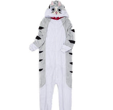 Load image into Gallery viewer, Kigurumi Cheese Cat Onesies Flannel Winter Cartoon Footed Animal Adult Pajamas Family Party Cosplay Costumes Best Gift
