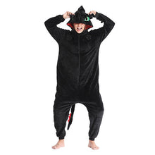 Load image into Gallery viewer, Arrival How to Train Toothless Dragon Onesies Animal Winter Flannel Pajamas Adult Halloween Party Costume Jumpsuit
