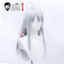 Load image into Gallery viewer, Anime Wandering Witch: The Journey Of Elaina cosplay Elaina wig Long silver hair Free hair accessories+Free   wig cap
