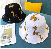 Load image into Gallery viewer, Spring Autumn Children's Bucket Hats Cartoon giraffe Sun Hat Girls Boys Outdoor Beach Hat Camping Fishing Cap Casual Panama Cap
