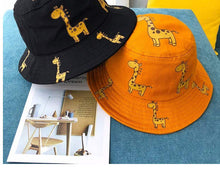 Load image into Gallery viewer, Spring Autumn Children's Bucket Hats Cartoon giraffe Sun Hat Girls Boys Outdoor Beach Hat Camping Fishing Cap Casual Panama Cap
