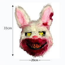 Load image into Gallery viewer, Rabbit Cosplay Mask Halloween Party Scary Head Cover Halloween Carnival Costume Headgear Props Handmade Dance Masquerade Horror
