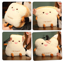 Load image into Gallery viewer, Plush Bread Pillow Cute Simulation Food Toast Soft Doll Warm Hand Pillow Cushion Home Decoration Kids Toys Birthday Gift
