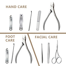 Load image into Gallery viewer, Professional Manicure Kit 8PCS Stainless Steel Nail Clippers Set Pedicure Set Nail Grooming Kit Travel Nail Tool For Women &amp; Men
