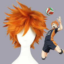 Load image into Gallery viewer, Haikyuu!! Hinata Syouyou Short Orange F Layered Cosplay Wigs Heat Resistant Synthetic Hair Anime Wig + Wig Cap
