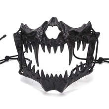 Load image into Gallery viewer, Half-face Mask Dragon Tiger Man Wolf Mask Cosplay Horror Halloween Costume Props Cosplay Party Props
