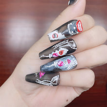 Load image into Gallery viewer, Halloween 5D Nail Sticker Horror Mask Decor Spooky Design Bones Blood Drips Skull Sliders For Nails Lips Decal Wraps GLJI-5D11
