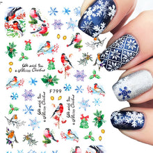 Load image into Gallery viewer, Halloween Anime Nails Stickers Terror Gothic Style Skull Black Snake Decals 3D New Year Sliders Manicure Decorations LECA725-732
