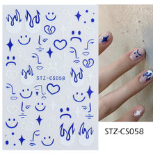 Load image into Gallery viewer, Halloween Anime Nails Stickers Terror Gothic Style Skull Black Snake Decals 3D New Year Sliders Manicure Decorations LECA725-732
