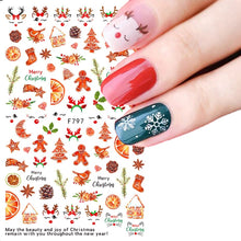 Load image into Gallery viewer, Halloween Anime Nails Stickers Terror Gothic Style Skull Black Snake Decals 3D New Year Sliders Manicure Decorations LECA725-732
