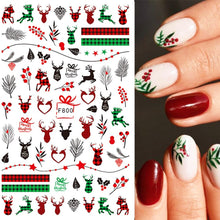 Load image into Gallery viewer, Halloween Anime Nails Stickers Terror Gothic Style Skull Black Snake Decals 3D New Year Sliders Manicure Decorations LECA725-732
