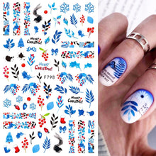 Load image into Gallery viewer, Halloween Anime Nails Stickers Terror Gothic Style Skull Black Snake Decals 3D New Year Sliders Manicure Decorations LECA725-732
