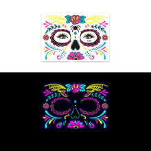 Load image into Gallery viewer, Halloween Funny Fluorescence Stickers Creative Horror Temporary Makeup Dance Death Spirit Face Tattoo Stickers Masquerade Mask
