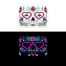 Load image into Gallery viewer, Halloween Funny Fluorescence Stickers Creative Horror Temporary Makeup Dance Death Spirit Face Tattoo Stickers Masquerade Mask
