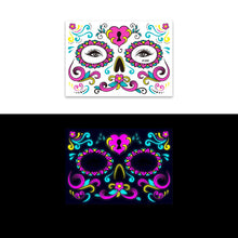 Load image into Gallery viewer, Halloween Funny Fluorescence Stickers Creative Horror Temporary Makeup Dance Death Spirit Face Tattoo Stickers Masquerade Mask
