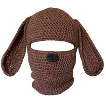 Load image into Gallery viewer, Halloween Funny Horns  Creative Knitted Hat Beanies Warm Full Face Cover Ski Mask Hat Windproof Balaclava Hat for Outdoor Sport
