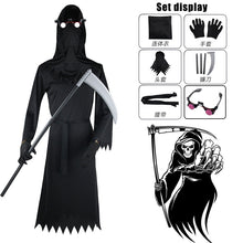 Load image into Gallery viewer, Halloween Grim Reaper Cosplay Masquerade Costume Horror Demon Luminous Glasses Performance Costume Nightclub Bar Clothing Party
