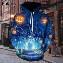 Load image into Gallery viewer, Halloween Hoodie Long Sleeve Fleece Sweatshirt Pumpkin Lantern Horror Bat Women Men Children Gifts
