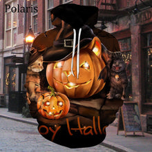 Load image into Gallery viewer, Halloween Hoodie Long Sleeve Fleece Sweatshirt Pumpkin Lantern Horror Bat Women Men Children Gifts
