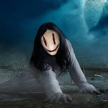 Load image into Gallery viewer, Halloween Horror Bloody Smiley Mask Fancy Dress Party Suture Ghost Latex Mask Helmet Halloween Scary Tricky Costume Cosplay Prop
