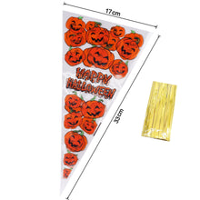 Load image into Gallery viewer, 100pcs Halloween Cone Bags Triangle Candy Bags Halloween Party Festival Gift Favors Bags
