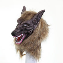 Load image into Gallery viewer, Halloween Latex Rubber Wolf Head Hair Mask Werewolf Gloves Costume Party Scary Decor Masquerade Props
