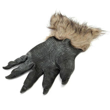 Load image into Gallery viewer, Halloween Latex Rubber Wolf Head Hair Mask Werewolf Gloves Costume Party Scary Decor
