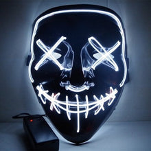 Load image into Gallery viewer, Halloween Mask Light Up Hacker Purge Mask Scary LED Mask for Cosplay Costumes Festival Carnival Party Gifts for Kids Men Women
